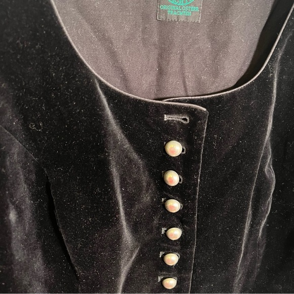 Vintage Tostmann Velvet Top Long Sleeve Pearl Buttons 42 - Picture 5 of 12